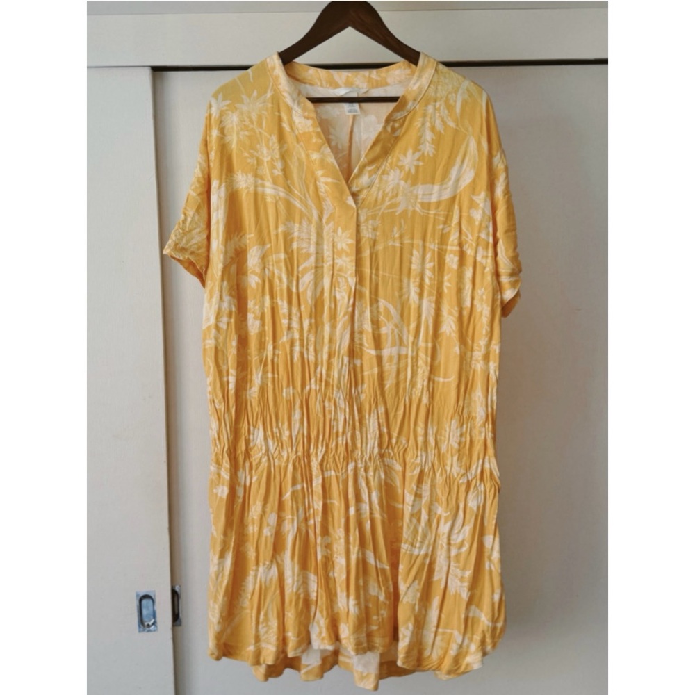 Yellow and White Floral Dress